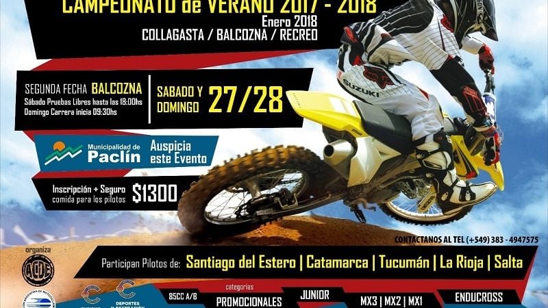 El Motocross Provincial prepara la 2da. fecha del Verano en Balcozna