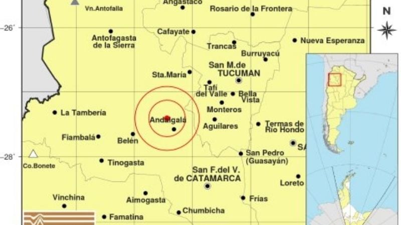 Temblor de 4.1º de magnitud se notó Andalgalá y Belén