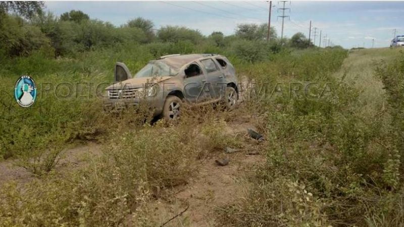 Violento despiste y vuelco en Capayán
