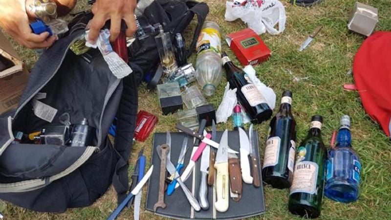 Secuestran drogas, alcohol y armas blancas antes del Superclásico
