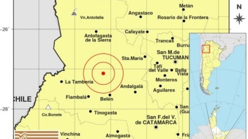 Sismo de 3.6° en proximidades de Belén