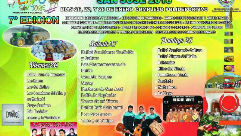 Cartelera artística de la Expo Productiva de San José