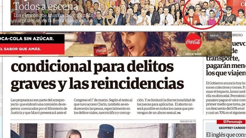 Una catamarqueña en la tapa de Clarín junto a los famosos en Mar del Plata