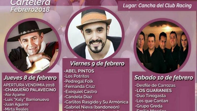 Cartelera de lujo en Tinogasta con Abel Pintos como la principal figura