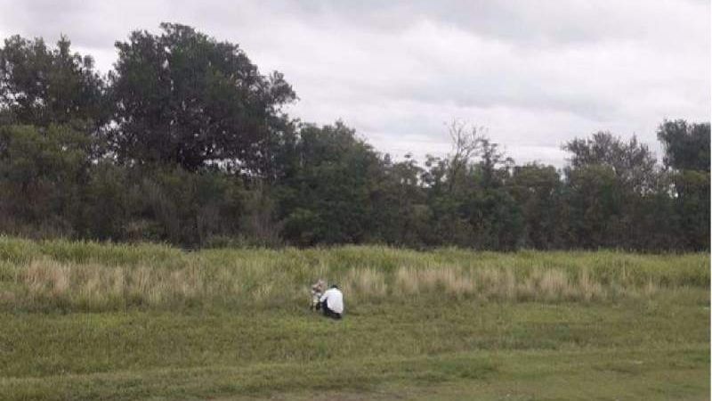 Chofer frenó y se bajó del colectivo para dejar una flor en recuerdo de un colega