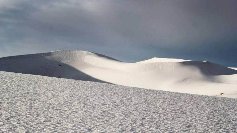 El desierto del Sahara amaneció cubierto de nieve