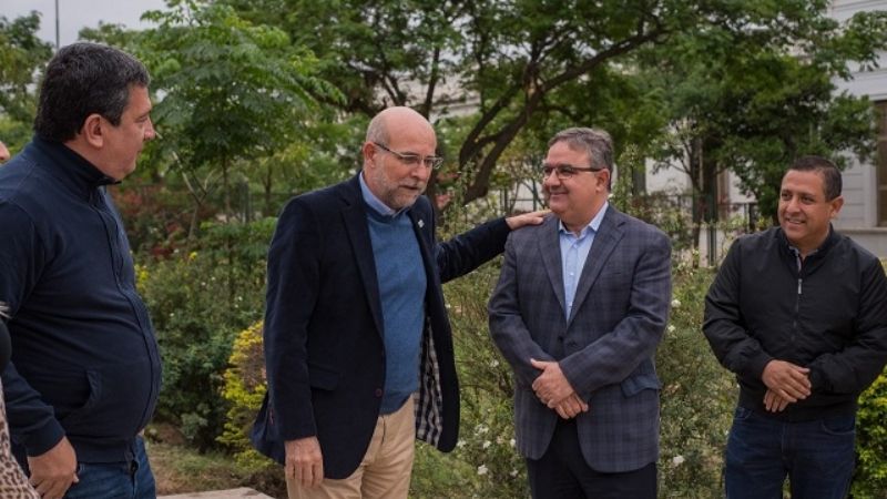 Jalil y Fama supervisaron las tareas finales de la obra de plaza Virgen del Valle