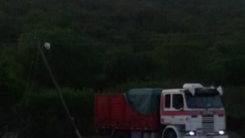 Camión quebró un poste