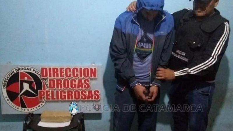 Lo detienen con 1 kilo de marihuana compactada