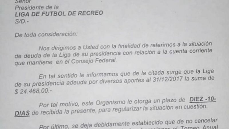 Liga Departamental: más deudas y peligra desafiliación a la AFA
