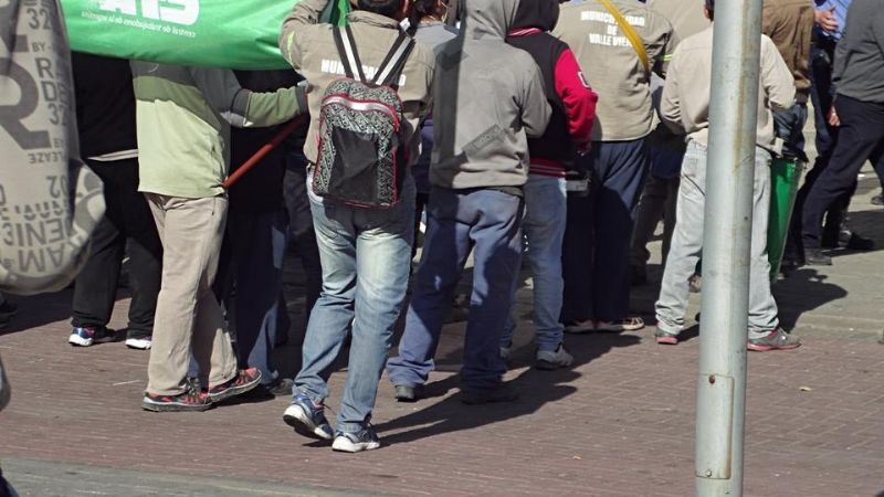 Protesta de estatales en Casa de Gobierno