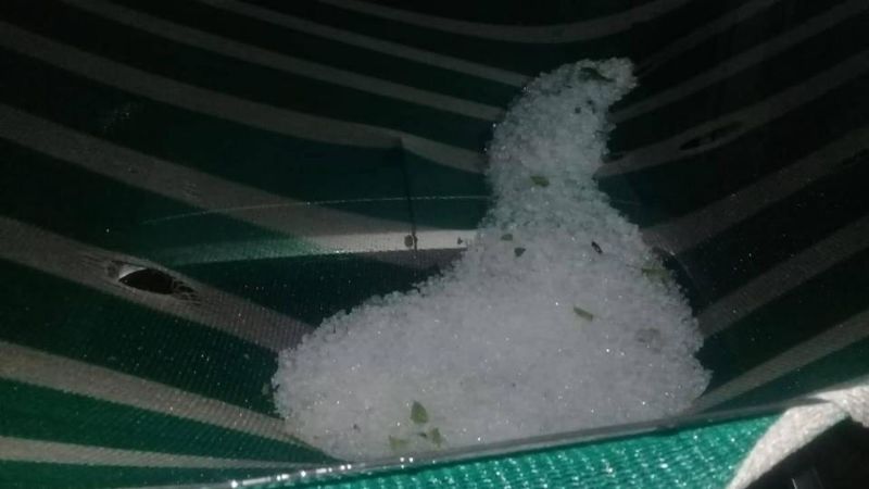 Cayó granizo en Recreo