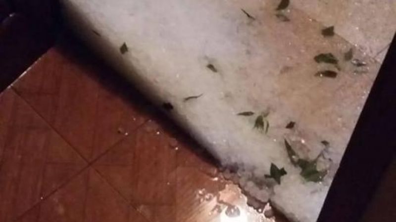 Cayó granizo en Recreo