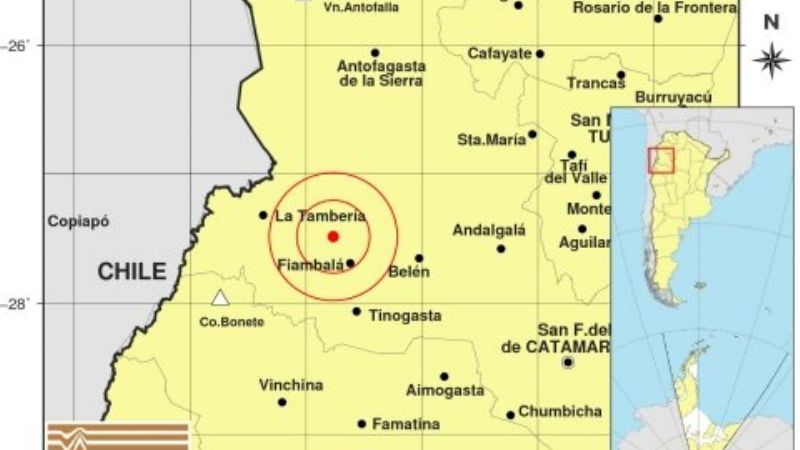Leve sismo cerca de Fiambalá