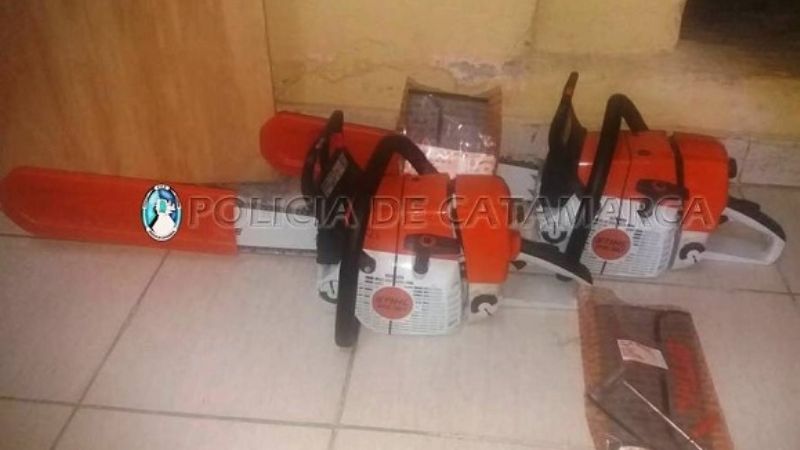 Secuestran dos Recuperan motosierras que fueron pagadas con cheques robados