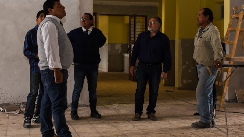 Solá Jais visitó la obra de la Escuela Secundaria de La Ciénaga