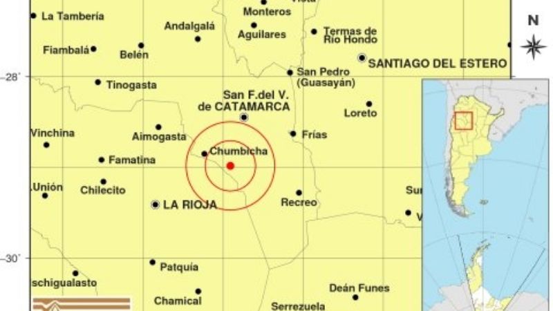 Se sintieron dos temblores en Fiambalá y cerca de Chumbicha