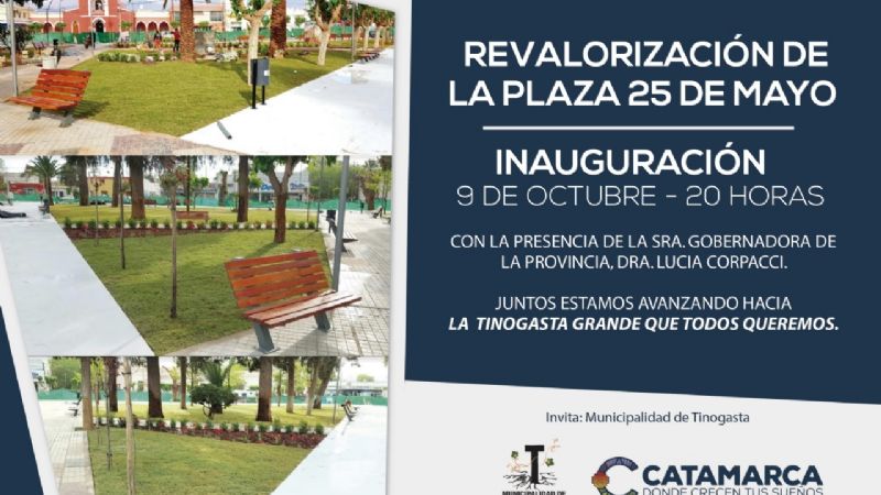 Inauguran la remodelada plaza de Tinogasta