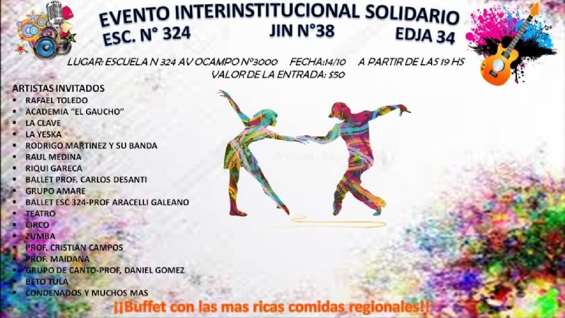 Peña solidaria a beneficio de una escuela