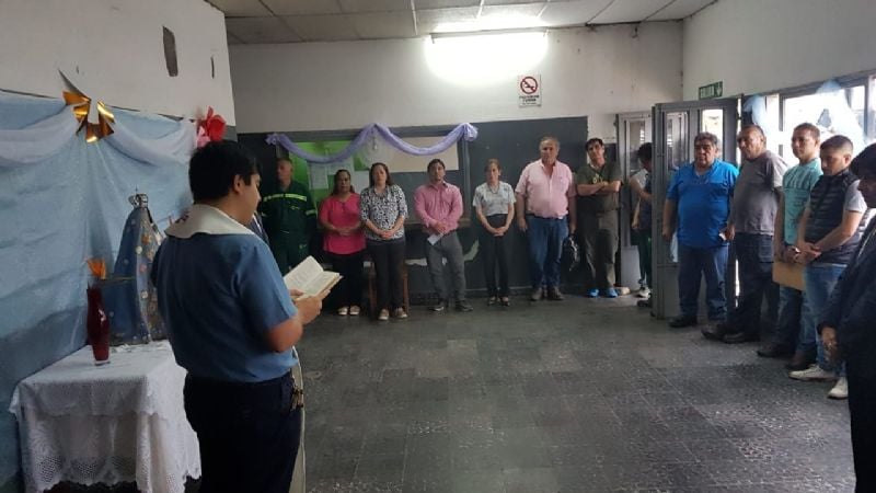 La Virgen visita la escuela de Villa Dolores y Vialidad Provincial