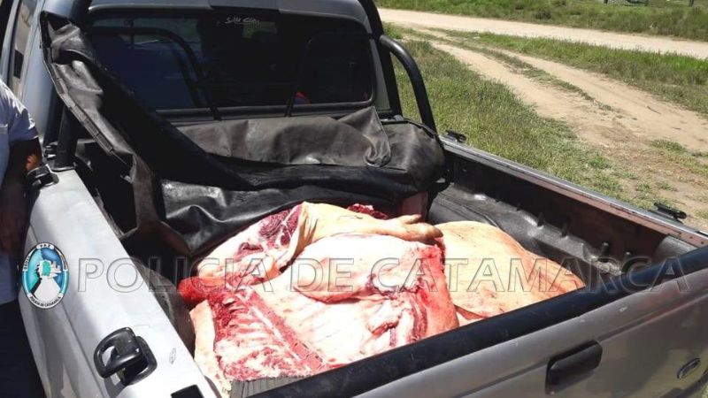 Secuestran 150 Kg. de carne porcina y detienen a dos personas