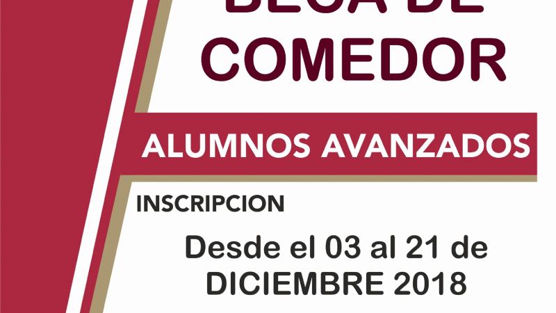 Becas Comedor para Avanzados 2019