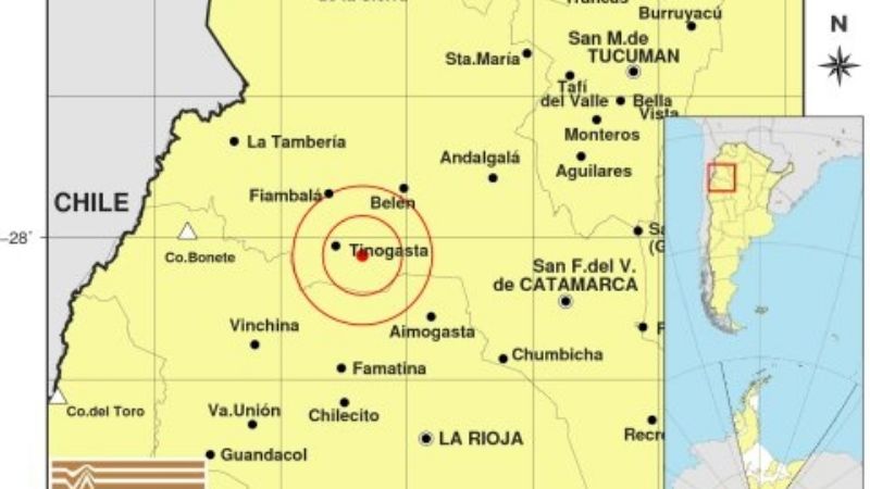 Temblor de 3.3 en Tinogasta