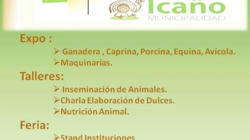 Este fin de semana se realiza la Expo Productiva en Icaño