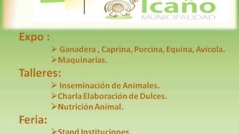 Este fin de semana se realiza la Expo Productiva en Icaño