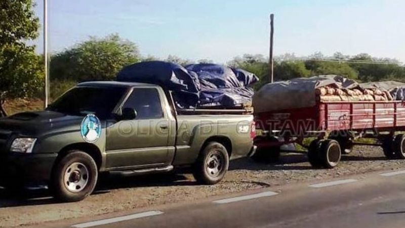 Manejaba ebrio, llevando 1500 kilos de carbón en forma ilegal