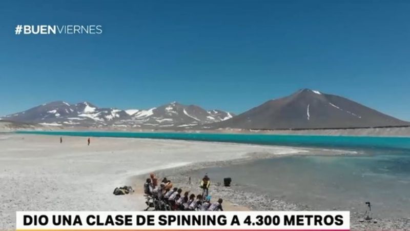 Récord mundial: una clase de spinning a 4300 metros de altura en Catamarca