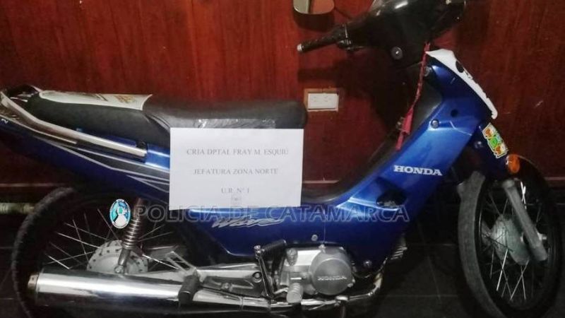 Secuestran una moto requerida por la Justicia en Fray Mamerto Esquiú