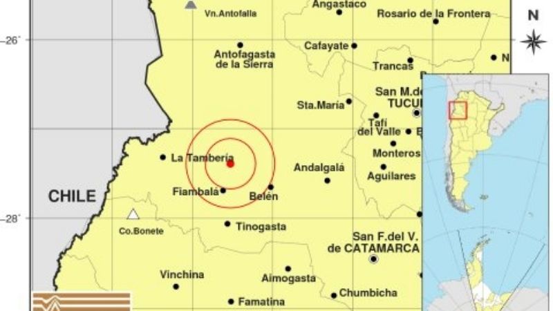 Temblor cerca de Fiambalá