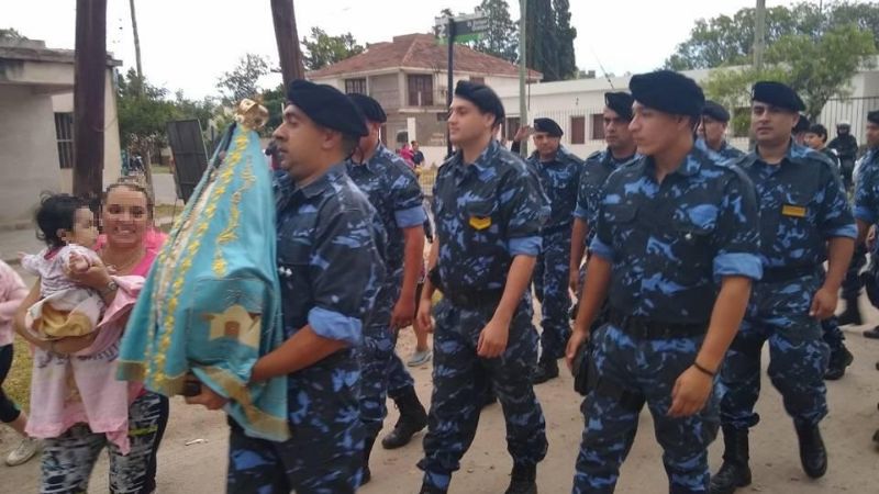Continúa la visita de la Virgen del Valle a dependencias policiales