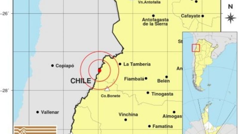 Temblor en el límite con Chile
