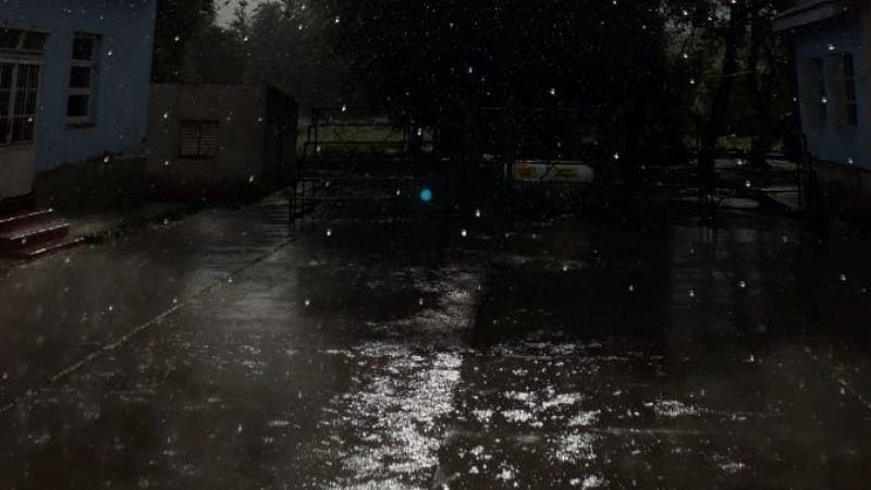 Fuerte granizada en La Merced