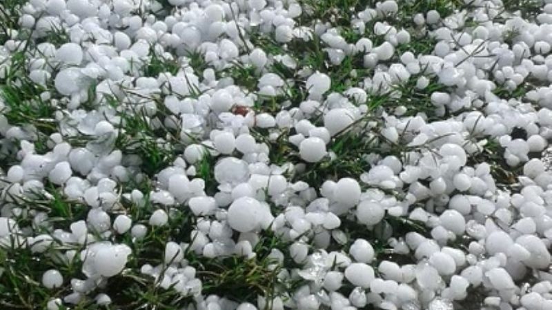 Fuerte granizada en La Merced