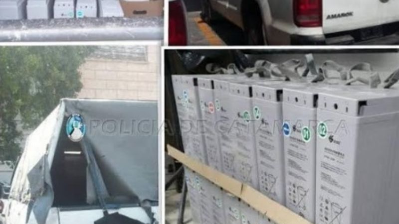 Secuestran una camioneta, recuperan baterías y aprehenden a dos personas