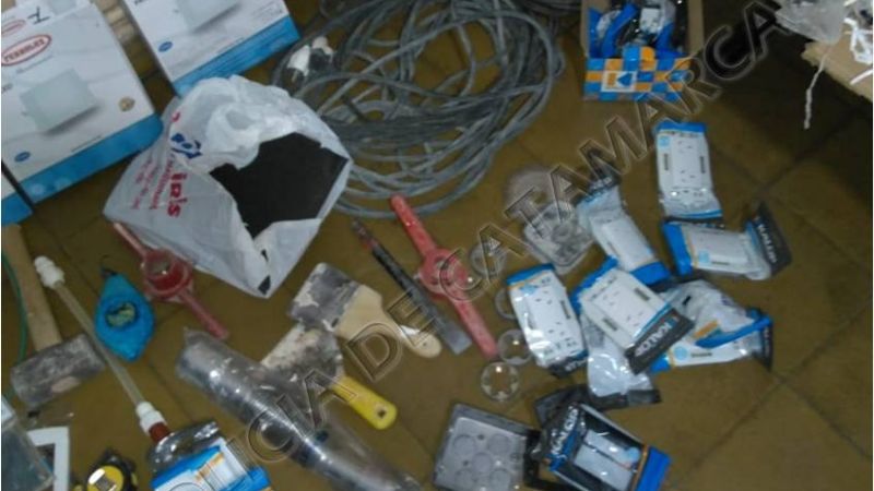 Recuperan elementos sustraídos de una obra en construcción