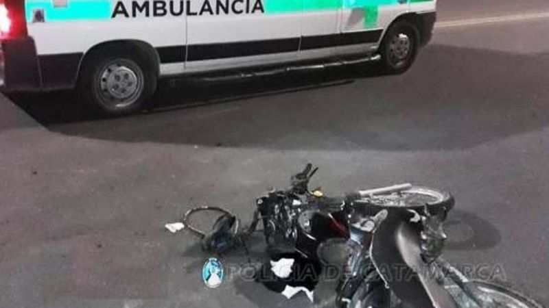 Motociclista chocó contra un contenedor