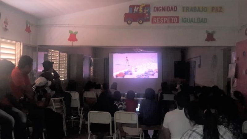 El Cine Móvil visitó Santa María y escuelas donde proyectó por primera vez