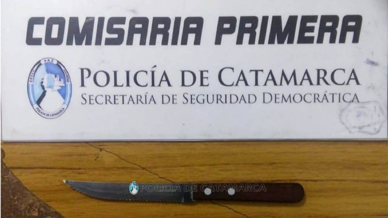 Una mujer intentó apuñalar a un hombre y a un policía