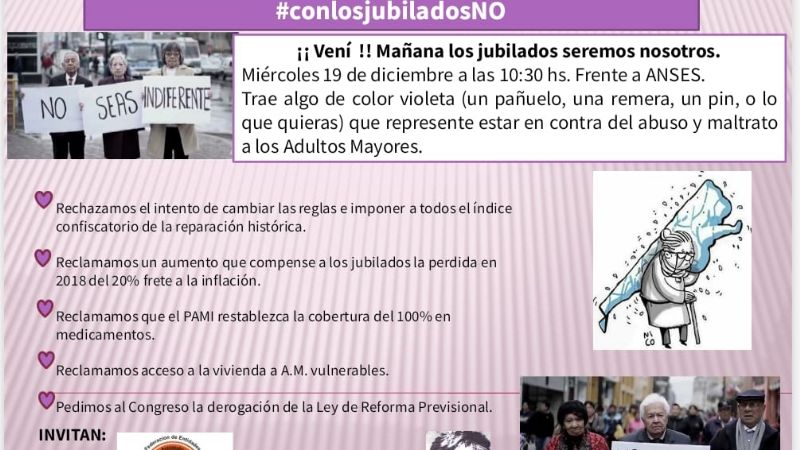 Movilización “Con los jubilados no”