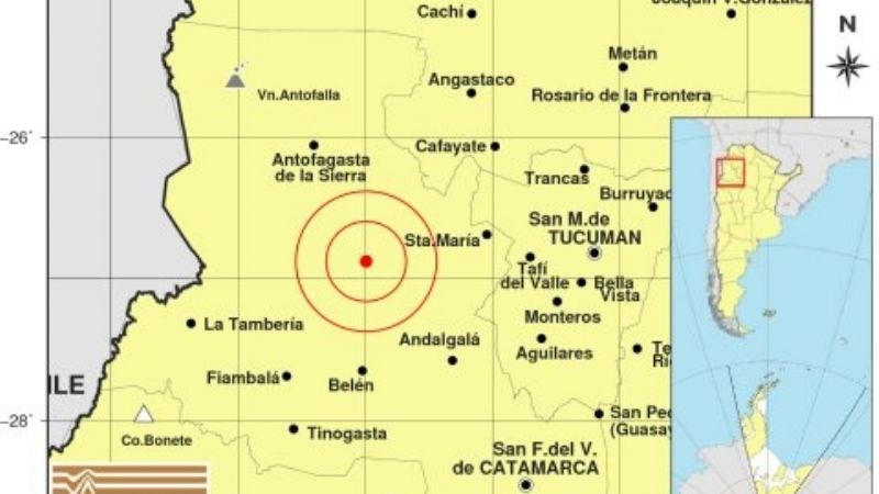 Movimiento sísmico cerca de Belén