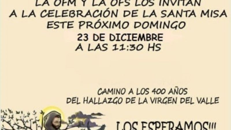 Invitan a Misa en El Calvario