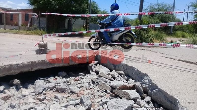 En Santiago, por el calor, se levantó el pavimento