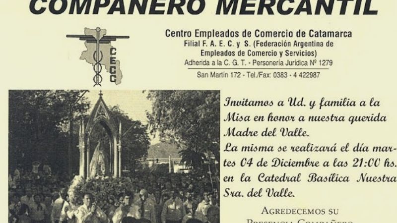 Invitan a mercantiles a rendir honores a la Virgen del Valle