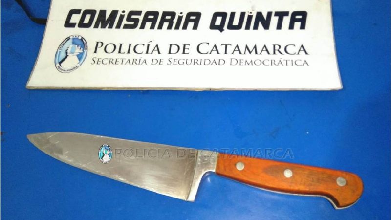 Un hombre amenazó de muerte a su familia con un cuchillo carnicero