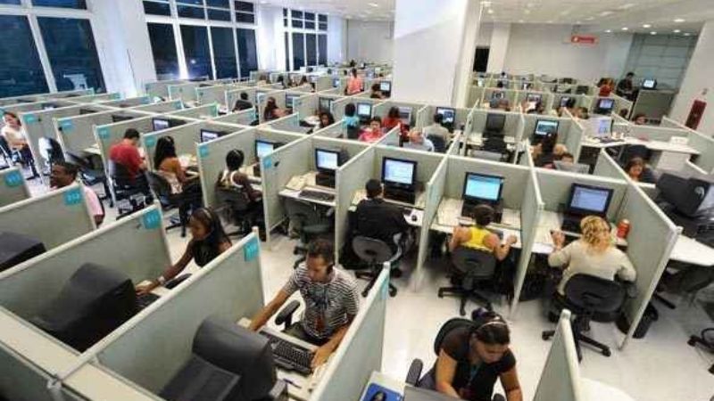 Manifestación de trabajadores del Call Center