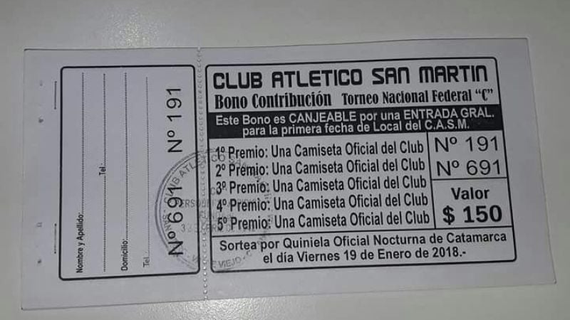 San Martín canjea bonos “no ganadores” por entradas